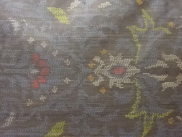 JAPANESE KIMONO / ANTIQUE KIMONO / SILK / DORO OSHIMA TSUMUGI / WOVEN CHINESE FLOWERS